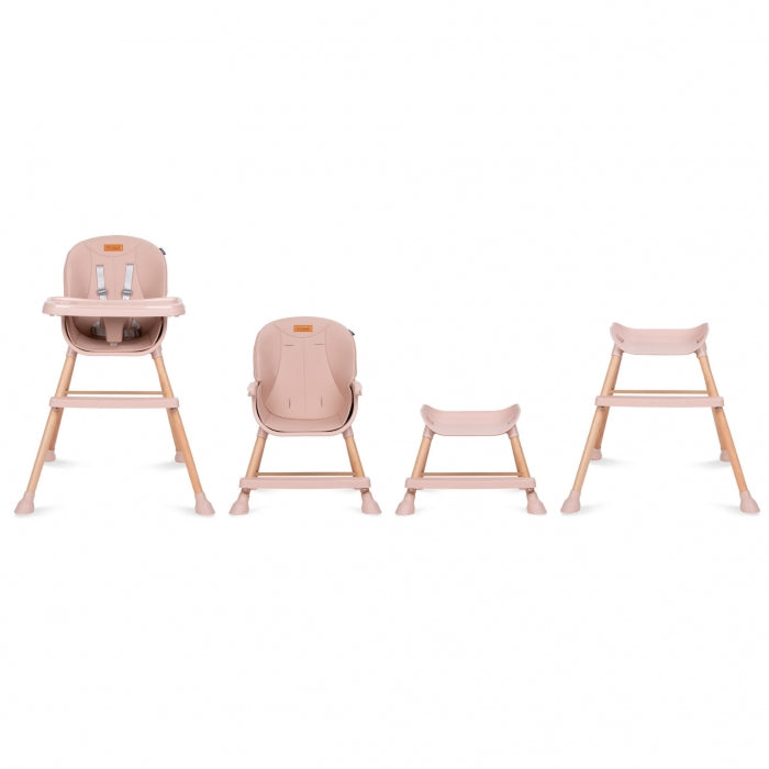 Scaun de masa 4 in 1 Kidwell EATAN Wood Pink