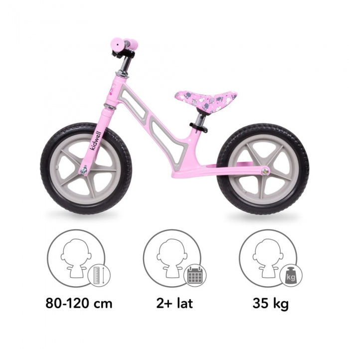Bicicleta fara pedale cu cadru din magneziu Kidwell COMET - Pink Gray - Resigilat