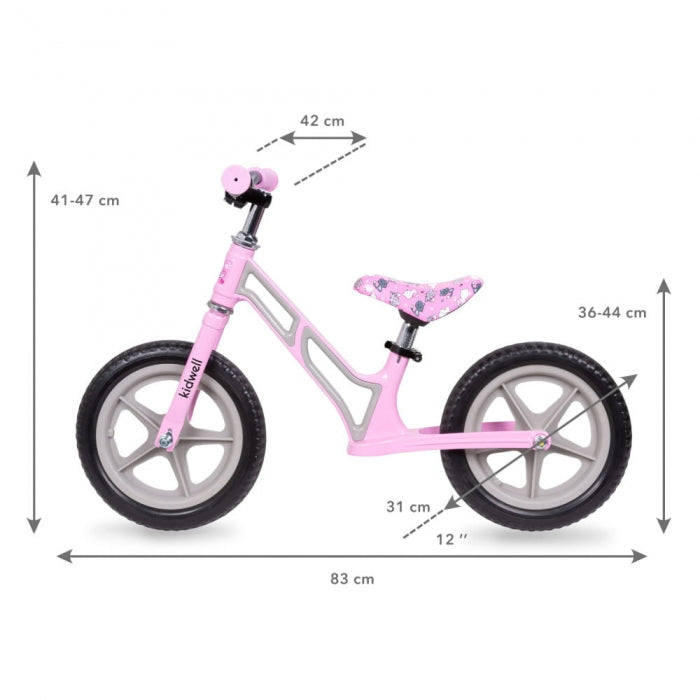 Bicicleta fara pedale cu cadru din magneziu Kidwell COMET - Pink Gray - Resigilat