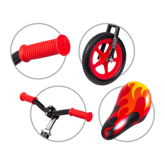 Bicicleta fara pedale cu cadru din magneziu Kidwell COMET - Black Red