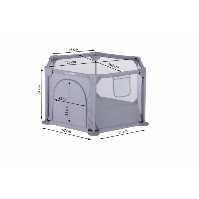 Tarc de joaca hexagonal pentru copii 122 x 106 cm Kidwell FANKO - Gray