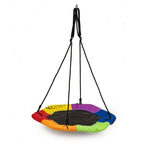 Leagan pentru copii rotund, tip cuib de barza, suspendat, Ecotoys MIR6023 - Multicolor
