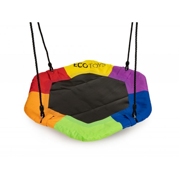 Leagan pentru copii rotund, tip cuib de barza, suspendat, Ecotoys MIR6023 - Multicolor