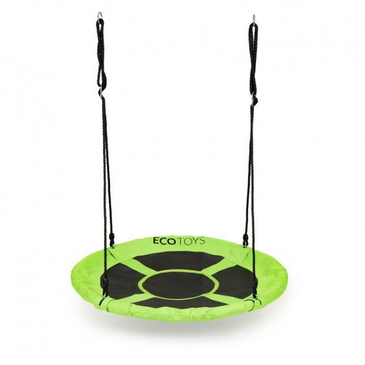 Leagan pentru copii rotund, tip cuib de barza, suspendat, 110 cm, Ecotoys MIR6001 - Verde