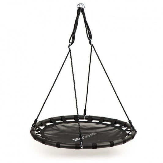 Leagan pentru copii rotund, tip cuib de barza, suspendat, 100 cm, Ecotoys MIR6300 - Negru