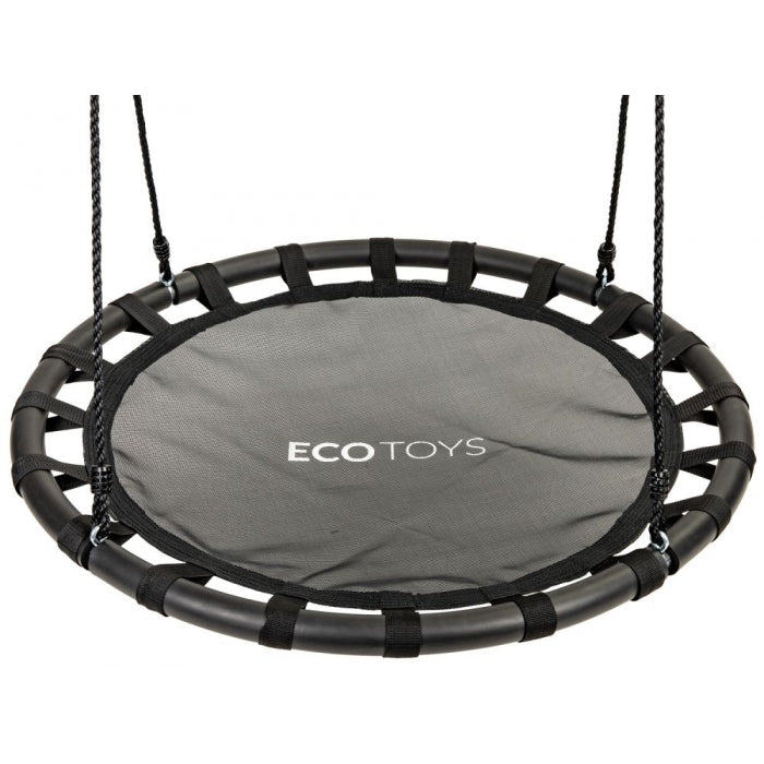 Leagan pentru copii rotund, tip cuib de barza, suspendat, 100 cm, Ecotoys MIR6300 - Negru