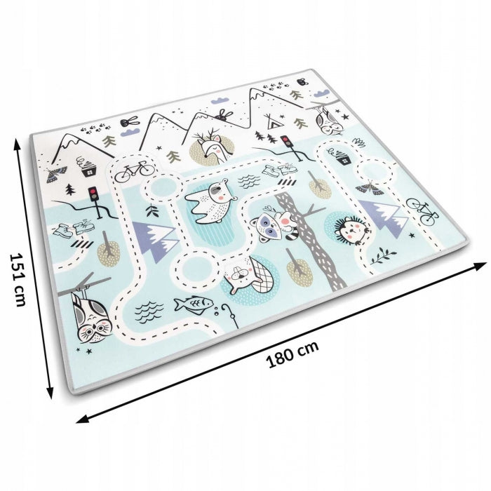 Salteluta de joaca 180 x 150 x 1.5 cm Nukido NK-342 - Albastru deschis