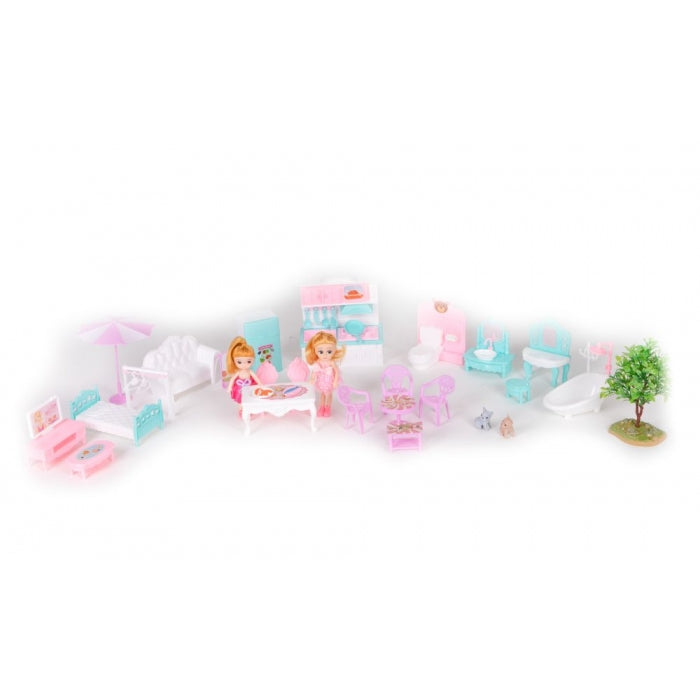 Casuta pentru papusi cu mobilier Ecotoys HC480394