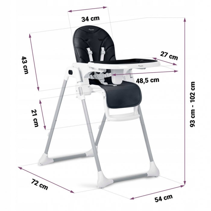 Scaun de masa pentru copii Nukido Tulo 700403 - Negru