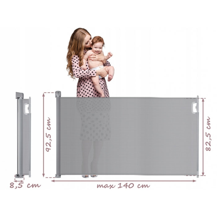 Bariera de protectie pentru scari si usi, 50-140 cm, Nukido 718401 - Gri