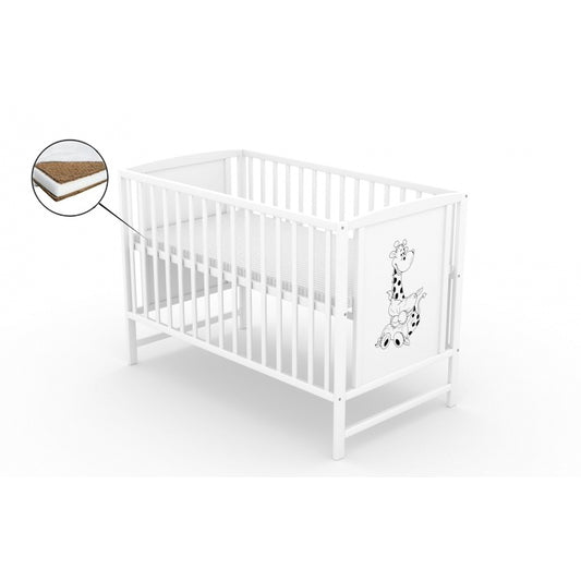 Patut fara sertar VESSANTI BERTA GIRAFA Alb + Saltea Cocos 10 cm 