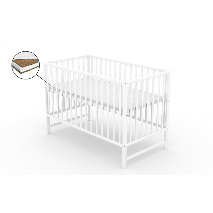 Patut fara sertar VESSANTI Clasico Alb + Saltea Cocos 12 cm 