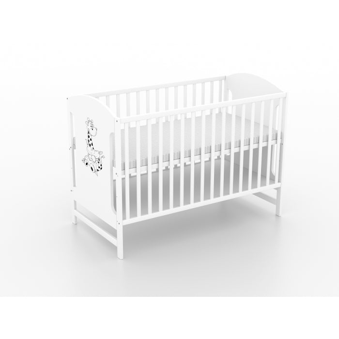 Patut fara sertar VESSANTI Milo Girafa Alb + Saltea Cocos 10 cm 