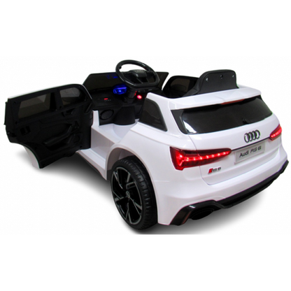 Masinuta electrica cu telecomanda Audi RS6 R-Sport - Alb