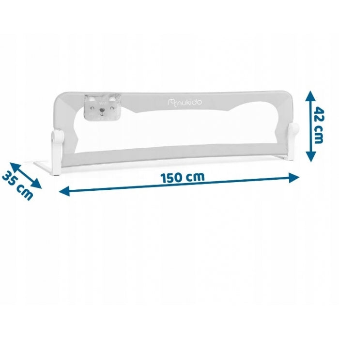 Bariera de protectie pentru pat 150 x 35 x 42 cm Nukido 722200 - Gri