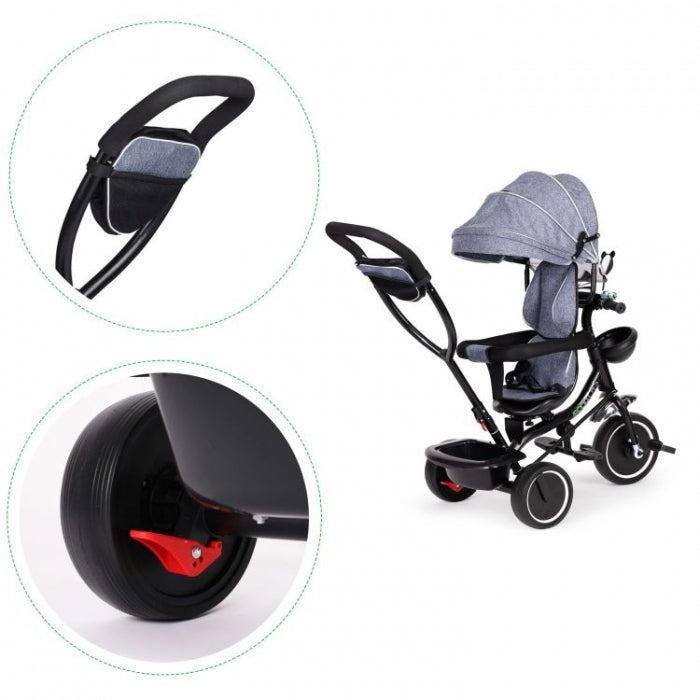 Tricicleta cu sezut rotativ Ecotoys JM-066-9 - Gri