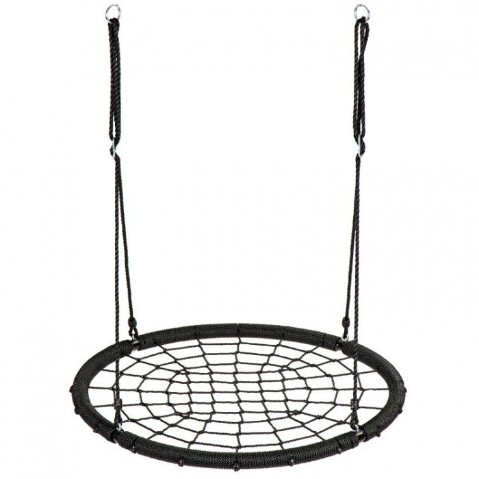 Leagan pentru copii rotund, tip cuib de barza, suspendat, 100 cm, Ecotoys MIR8015 - Negru