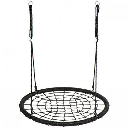 Leagan pentru copii rotund, tip cuib de barza, suspendat, 100 cm, Ecotoys MIR8015 - Negru