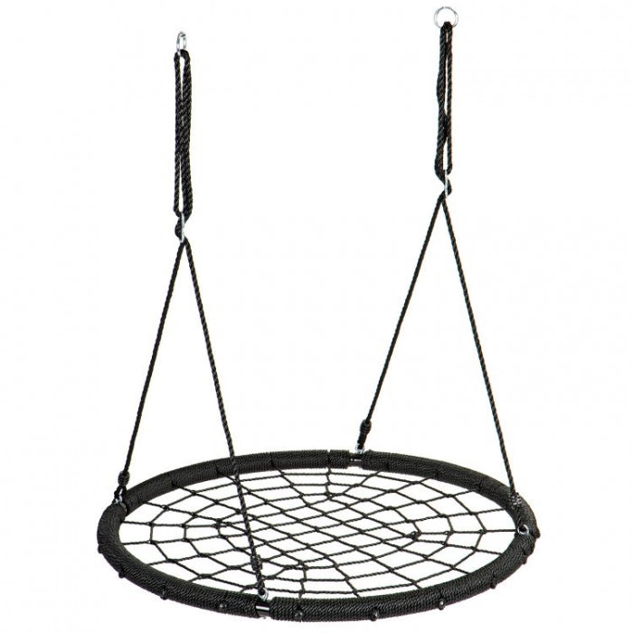 Leagan pentru copii rotund, tip cuib de barza, suspendat, 100 cm, Ecotoys MIR8015 - Negru