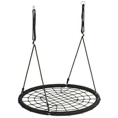 Leagan pentru copii rotund, tip cuib de barza, suspendat, 100 cm, Ecotoys MIR8015 - Negru