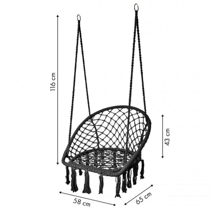 Leagan suspendat pentru interior/exterior, negru, GW-912