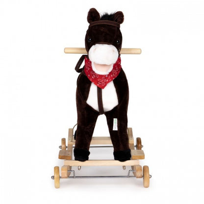 Calut balansoar cu roti, sunete si coada in miscare Ecotoys XL-106W - Ciocolatiu