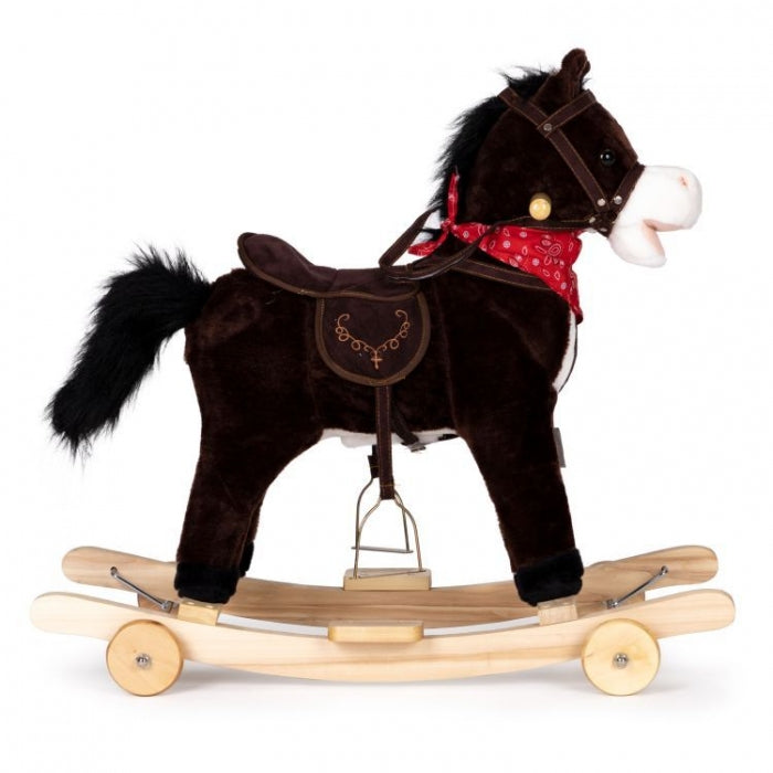Calut balansoar cu roti, sunete si coada in miscare Ecotoys XL-106W - Ciocolatiu