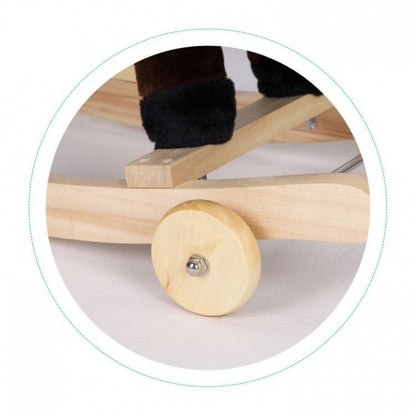 Calut balansoar cu roti, sunete si coada in miscare Ecotoys XL-106W - Ciocolatiu