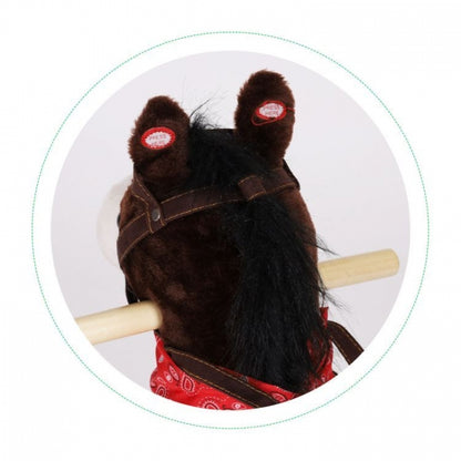 Calut balansoar cu roti, sunete si coada in miscare Ecotoys XL-106W - Ciocolatiu