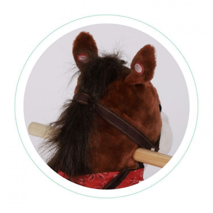 Calut balansoar cu roti, sunete si coada in miscare Ecotoys XL-106W - Maro