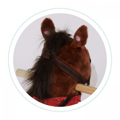 Calut balansoar cu roti, sunete si coada in miscare Ecotoys XL-106W - Maro