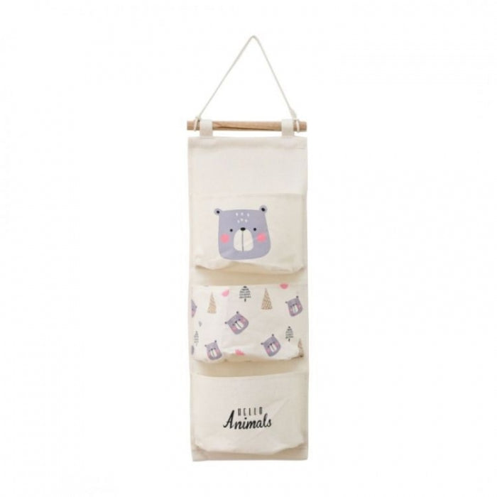 Organizator textil de perete cu 3 compartimente Ecotoys OR90WZ2 - Bej