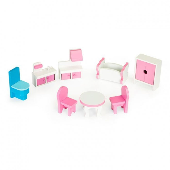 Casuta pentru papusi cu mobilier Ecotoys W06A139