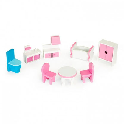 Casuta pentru papusi cu mobilier Ecotoys W06A139