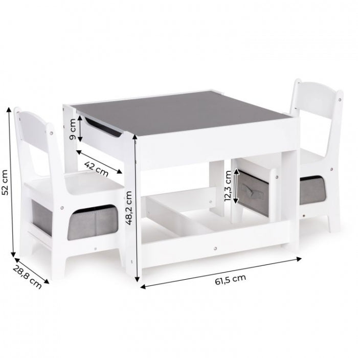 Set de masa cu doua scaune pentru copii Ecotoys ZCF-01