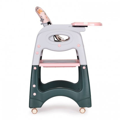 Scaun de masa 2 in 1 pentru copii Ecotoys HA-033 - Roz