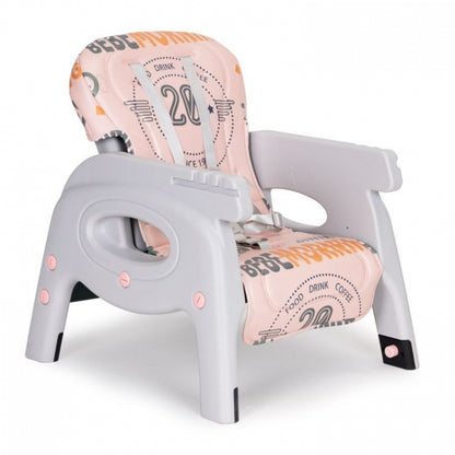 Scaun de masa 2 in 1 pentru copii Ecotoys HA-033 - Roz