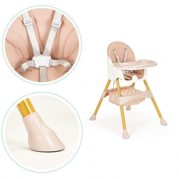 Scaun de masa 2 in 1 Ecotoys HC-823S - Roz