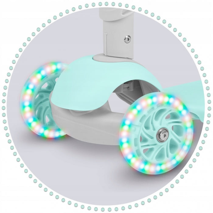 Trotineta 3 in 1 cu roti cu LED Ricokids Buggy 765301 - Mint