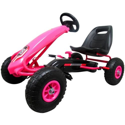 Kart cu pedale Gokart, 3-7 ani, roti gonflabile, G4 R-Sport - Roz