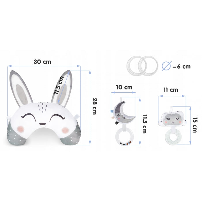 Set de 4 jucarii interactive pentru saltelute de joaca Nukido 731000 - Gri