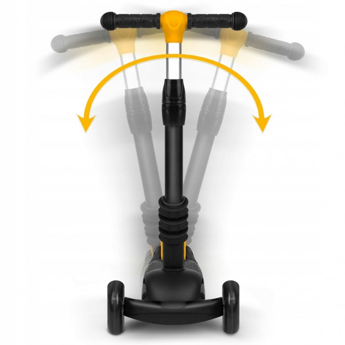 Trotineta 3 in 1 cu roti cu LED Ricokids Cubi 765500 - Negru - Portocaliu