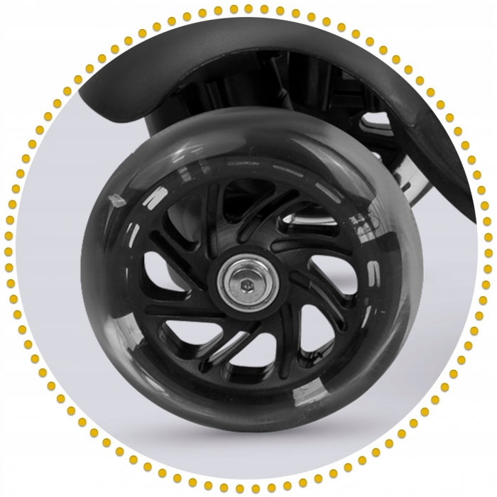 Trotineta 3 in 1 cu roti cu LED Ricokids Cubi 765500 - Negru - Portocaliu