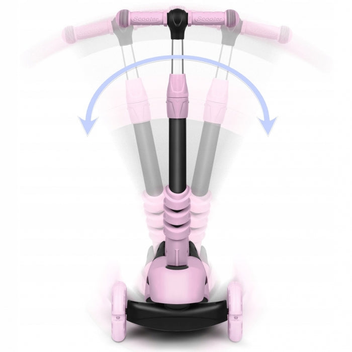 Trotineta 3 in 1 cu roti cu LED Ricokids Cubi 765501 - Roz