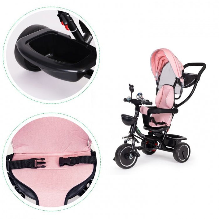 Tricicleta Cu Sezut Rotativ Ecotoys JM-066-9 - Roz