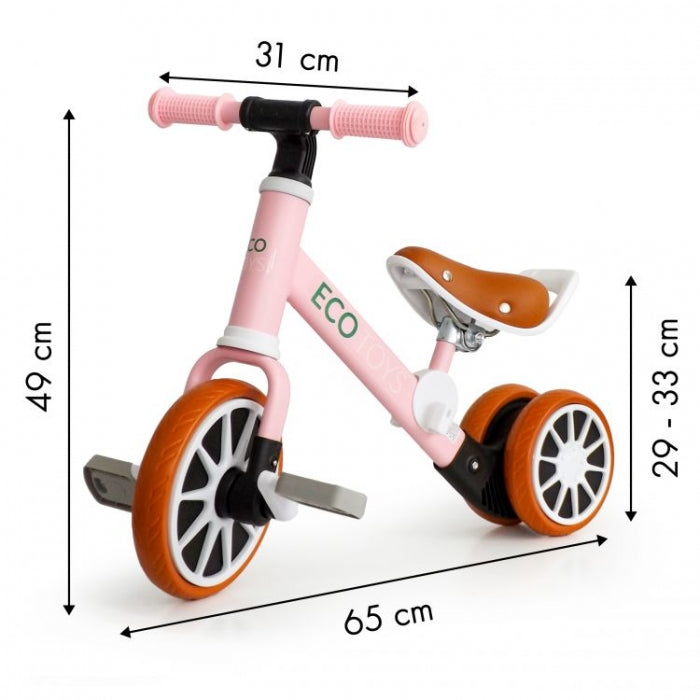 Bicicleta cu pedale detasabile Ecotoys LC-V1307 - Roz
