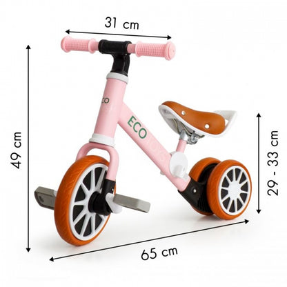 Bicicleta cu pedale detasabile Ecotoys LC-V1307 - Roz
