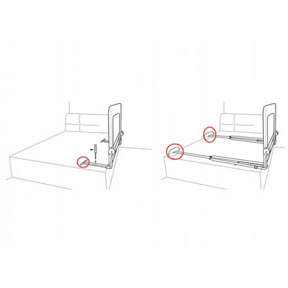 Bariera de protectie pentru pat 180 x 35 x 42 cm Nukido 722400 - Gri