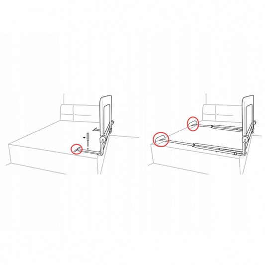 Bariera de protectie pentru pat 180 x 35 x 42 cm Nukido 722400 - Gri