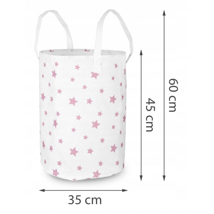 Cos mare pentru depozitarea jucariilor Nukido - Alb cu stele